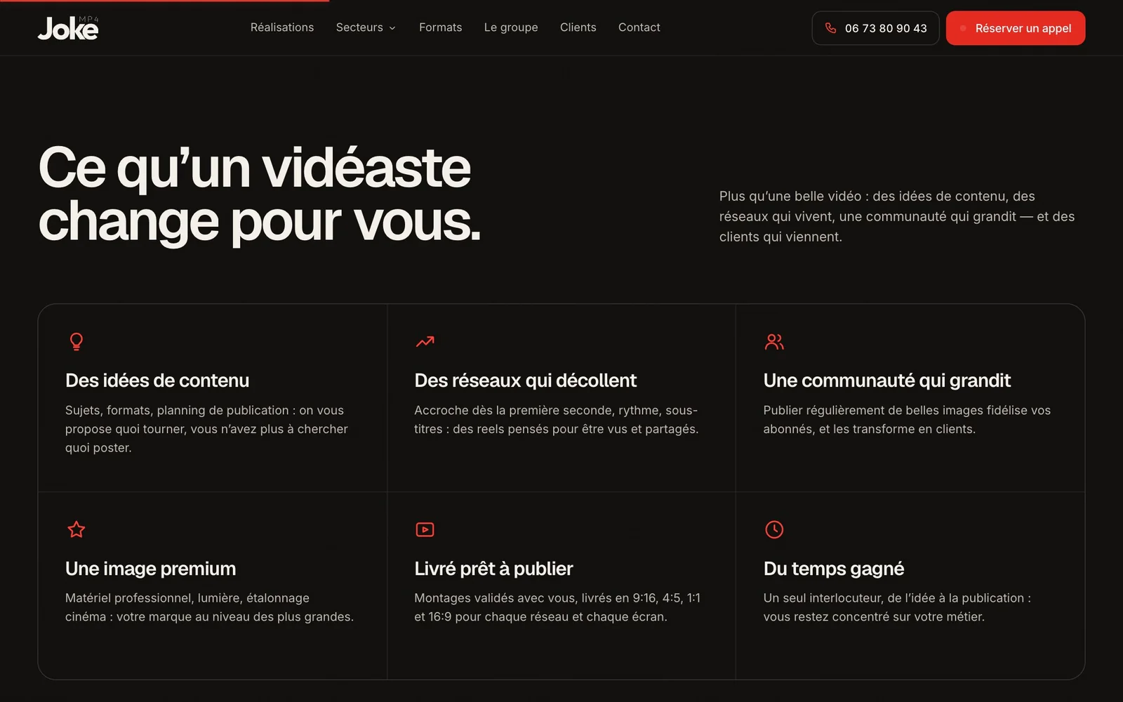 Page de conseils du site Joke MP4